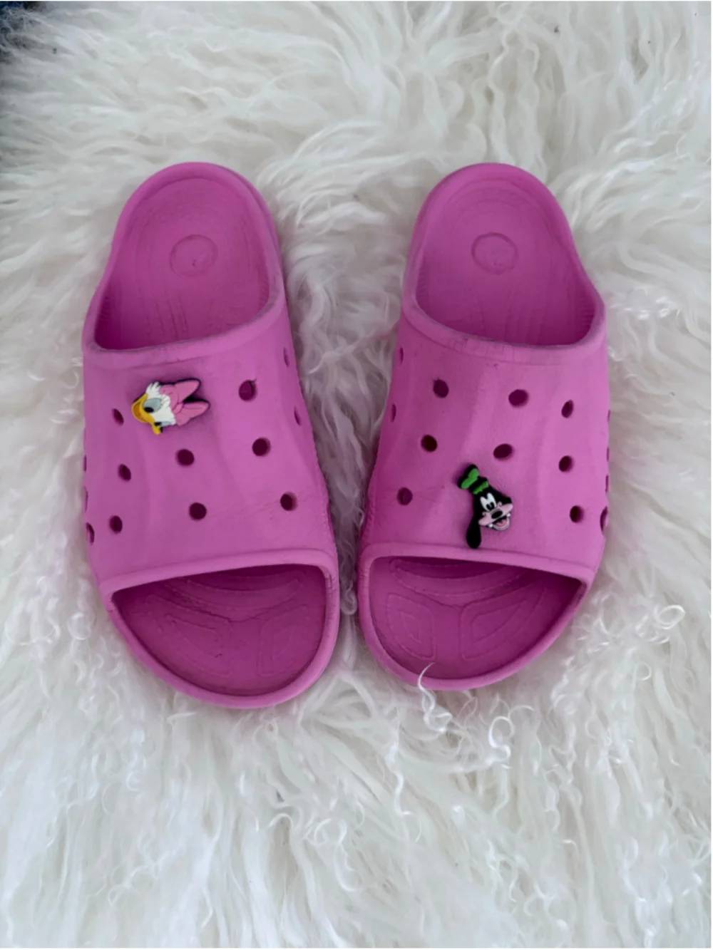 Girls Crocs Pink Sandals Size 12 (Toddler Girl) Slides Logo
